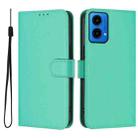 For Motorola Moto G45 5G / G34 5G Skin Feel Solid Color Leather Phone Case with Lanyard(Green) - 2