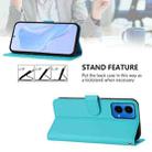 For Motorola Moto G45 5G / G34 5G Skin Feel Solid Color Leather Phone Case with Lanyard(Lake Blue) - 3