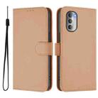 For Motorola Moto G51 5G Skin Feel Solid Color Leather Phone Case with Lanyard(Nude) - 2