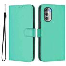 For Motorola Moto G51 5G Skin Feel Solid Color Leather Phone Case with Lanyard(Green) - 2