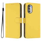 For Motorola Moto G51 5G Skin Feel Solid Color Leather Phone Case with Lanyard(Lemon Yellow) - 2