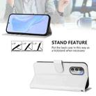 For Motorola Moto G51 5G Skin Feel Solid Color Leather Phone Case with Lanyard(White) - 3