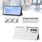 For Motorola Moto G52 4G / G82 5G Skin Feel Solid Color Leather Phone Case with Lanyard(White) - 3