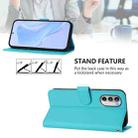 For Motorola Moto G52 4G / G82 5G Skin Feel Solid Color Leather Phone Case with Lanyard(Lake Blue) - 3