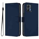 For Motorola Moto G53 5G / G13 4G Skin Feel Solid Color Leather Phone Case with Lanyard(Navy Blue) - 2