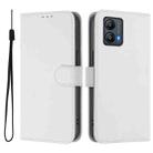 For Motorola Moto G53 5G / G13 4G Skin Feel Solid Color Leather Phone Case with Lanyard(White) - 2