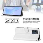 For Motorola Moto G53 5G / G13 4G Skin Feel Solid Color Leather Phone Case with Lanyard(White) - 3