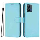 For Motorola Moto G53 5G / G13 4G Skin Feel Solid Color Leather Phone Case with Lanyard(Sky Blue) - 2