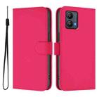 For Motorola Moto G53 5G / G13 4G Skin Feel Solid Color Leather Phone Case with Lanyard(Rose Red) - 2
