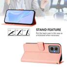 For Motorola Moto G55 Skin Feel Solid Color Leather Phone Case with Lanyard(Pink) - 3