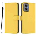 For Motorola Moto G55 Skin Feel Solid Color Leather Phone Case with Lanyard(Lemon Yellow) - 2