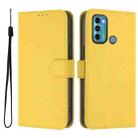 For Motorola Moto G60 / G40 Fusion Skin Feel Solid Color Leather Phone Case with Lanyard(Lemon Yellow) - 2