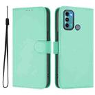 For Motorola Moto G60 / G40 Fusion Skin Feel Solid Color Leather Phone Case with Lanyard(Mint Green) - 2