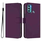 For Motorola Moto G60 / G40 Fusion Skin Feel Solid Color Leather Phone Case with Lanyard(Violet) - 2