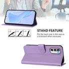 For Motorola Moto G 5G 2022 Skin Feel Solid Color Leather Phone Case with Lanyard(Lavender Purple) - 3