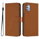 For Motorola Moto G Stylus 2021 4G Skin Feel Solid Color Leather Phone Case with Lanyard(Brown) - 2