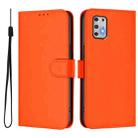 For Motorola Moto G Stylus 2021 4G Skin Feel Solid Color Leather Phone Case with Lanyard(Orange) - 2