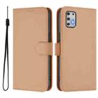 For Motorola Moto G Stylus 2021 4G Skin Feel Solid Color Leather Phone Case with Lanyard(Nude) - 2