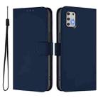 For Motorola Moto G Stylus 2021 4G Skin Feel Solid Color Leather Phone Case with Lanyard(Navy Blue) - 2