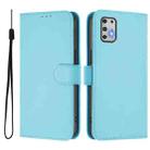 For Motorola Moto G Stylus 2021 4G Skin Feel Solid Color Leather Phone Case with Lanyard(Sky Blue) - 2