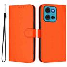 For Motorola Moto G75 5G Skin Feel Solid Color Leather Phone Case with Lanyard(Orange) - 2