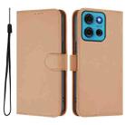 For Motorola Moto G75 5G Skin Feel Solid Color Leather Phone Case with Lanyard(Nude) - 2