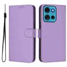 For Motorola Moto G75 5G Skin Feel Solid Color Leather Phone Case with Lanyard(Lavender Purple) - 2