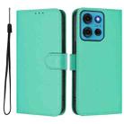 For Motorola Moto G75 5G Skin Feel Solid Color Leather Phone Case with Lanyard(Green) - 2