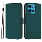 For Motorola Moto G75 5G Skin Feel Solid Color Leather Phone Case with Lanyard(Dark Green) - 2