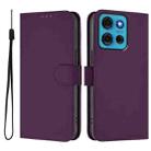 For Motorola Moto G75 5G Skin Feel Solid Color Leather Phone Case with Lanyard(Violet) - 2