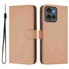 For Motorola Edge 50 5G Global Skin Feel Solid Color Leather Phone Case with Lanyard(Nude) - 2
