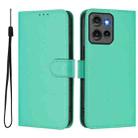 For Motorola Edge 50 5G Global Skin Feel Solid Color Leather Phone Case with Lanyard(Green) - 2