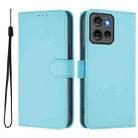 For Motorola Edge 50 5G Global Skin Feel Solid Color Leather Phone Case with Lanyard(Sky Blue) - 2