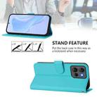 For Motorola Edge 50 5G Global Skin Feel Solid Color Leather Phone Case with Lanyard(Lake Blue) - 3