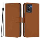 For Motorola Moto G05 Skin Feel Solid Color Leather Phone Case with Lanyard(Brown) - 2