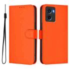 For Motorola Moto G05 Skin Feel Solid Color Leather Phone Case with Lanyard(Orange) - 2