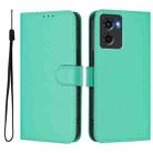 For Motorola Moto G05 Skin Feel Solid Color Leather Phone Case with Lanyard(Green) - 2