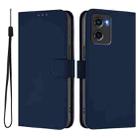 For Motorola Moto G05 Skin Feel Solid Color Leather Phone Case with Lanyard(Navy Blue) - 2