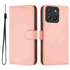 For Motorola Moto G15 Skin Feel Solid Color Leather Phone Case with Lanyard(Pink) - 2