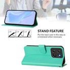 For Motorola Moto G15 Skin Feel Solid Color Leather Phone Case with Lanyard(Green) - 3