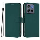 For Motorola Moto G Stylus 5G 2025 Skin Feel Solid Color Leather Phone Case with Lanyard(Dark Green) - 2