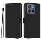 For Motorola Moto G Stylus 5G 2025 Skin Feel Solid Color Leather Phone Case with Lanyard(Black) - 2
