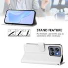 For Motorola Moto G Stylus 5G 2025 Skin Feel Solid Color Leather Phone Case with Lanyard(White) - 3