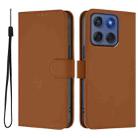 For Motorola Edge 60 Fusion Skin Feel Solid Color Leather Phone Case with Lanyard(Brown) - 2
