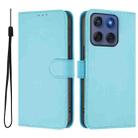 For Motorola Edge 60 Fusion Skin Feel Solid Color Leather Phone Case with Lanyard(Sky Blue) - 2