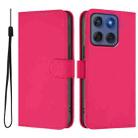 For Motorola Edge 60 Fusion Skin Feel Solid Color Leather Phone Case with Lanyard(Rose Red) - 2