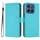 For Motorola Edge 60 Fusion Skin Feel Solid Color Leather Phone Case with Lanyard(Lake Blue) - 2