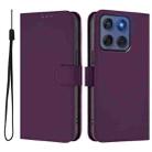 For Motorola Edge 60 Fusion Skin Feel Solid Color Leather Phone Case with Lanyard(Violet) - 2