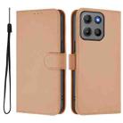 For Motorola Moto G15 Power Skin Feel Solid Color Leather Phone Case with Lanyard(Nude) - 2