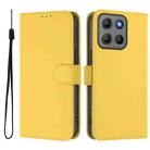 For Motorola Moto G15 Power Skin Feel Solid Color Leather Phone Case with Lanyard(Lemon Yellow) - 2